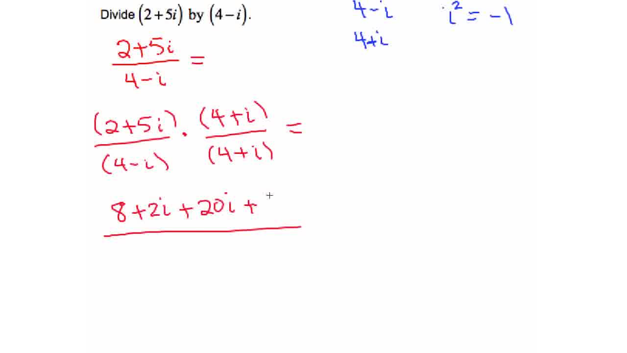 3.1.11 Example 7 Dividing Complex Numbers | Polynomial and Rational ...